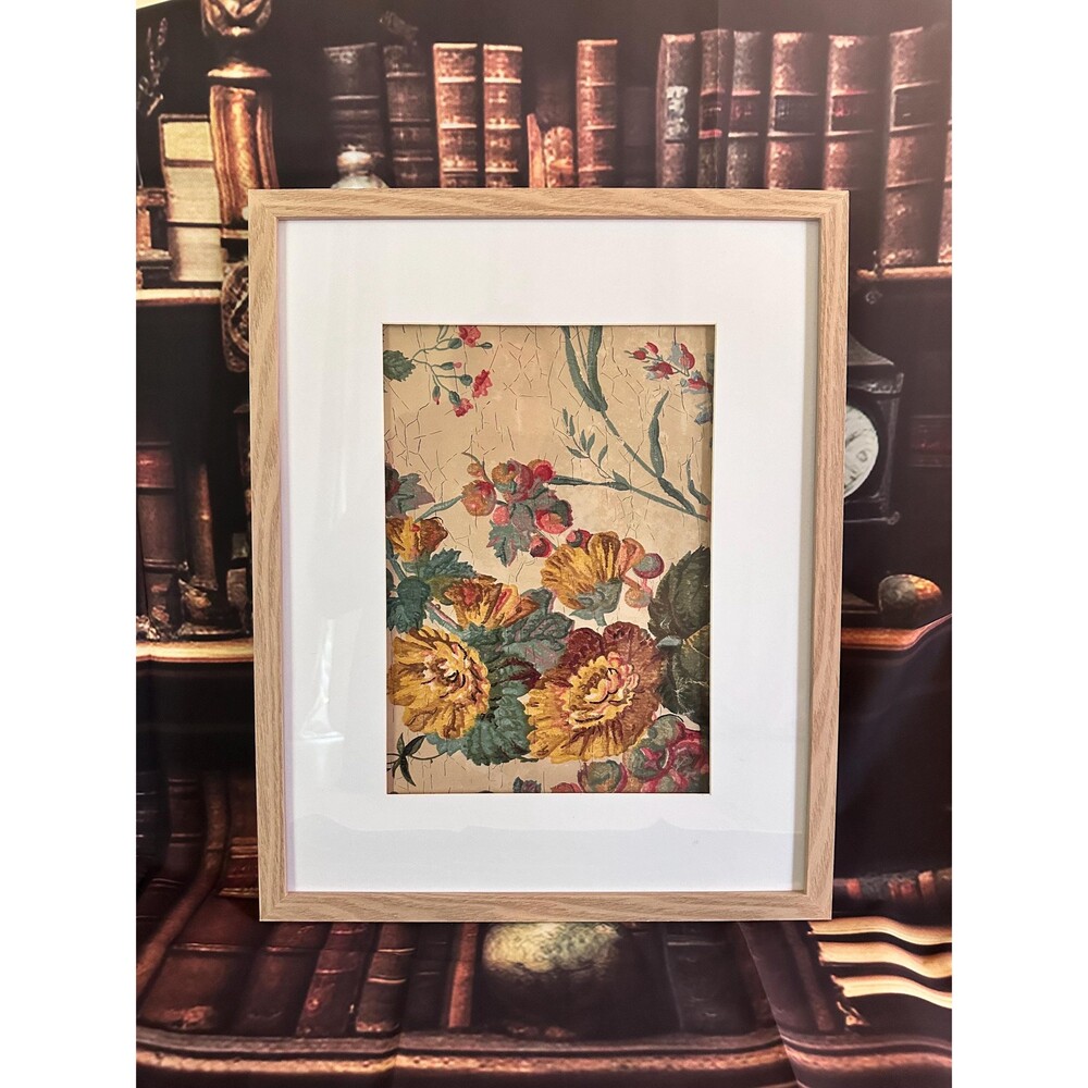 Antique Paul Dumas French Floral Wallpaper Art | Original Framed Behind Glass